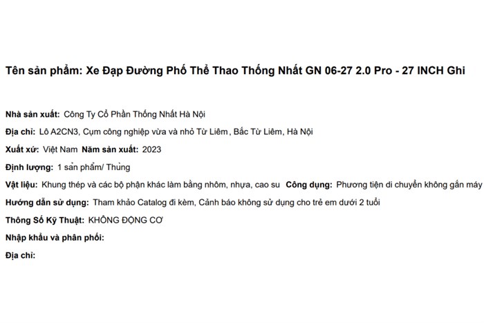 Xe Đạp Đường Phố Thể Thao Thống Nhất GN 06-27 2.0 Pro - 27 inch