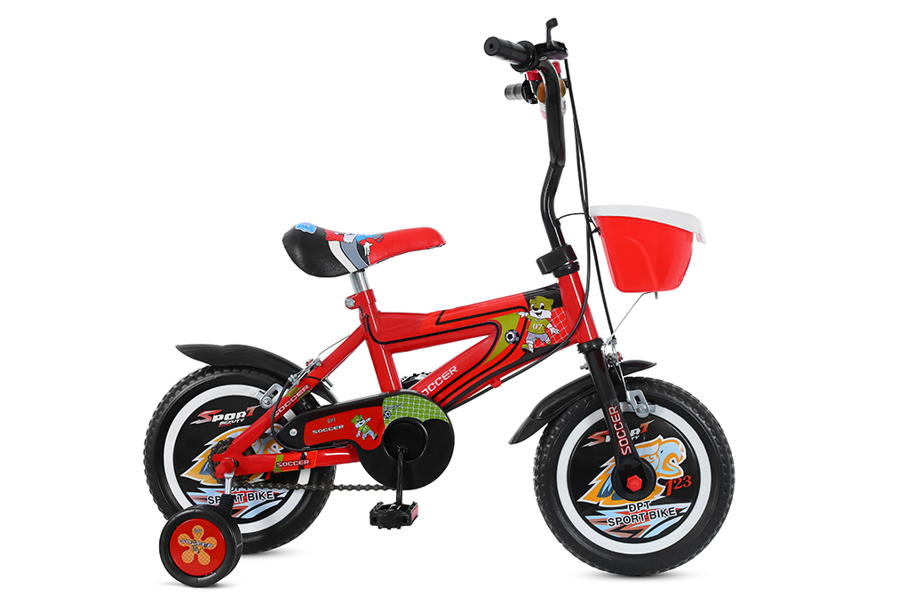 Xe Đạp Trẻ Em Đại Phát Tài Mèo 12 inch Màu Đỏ
