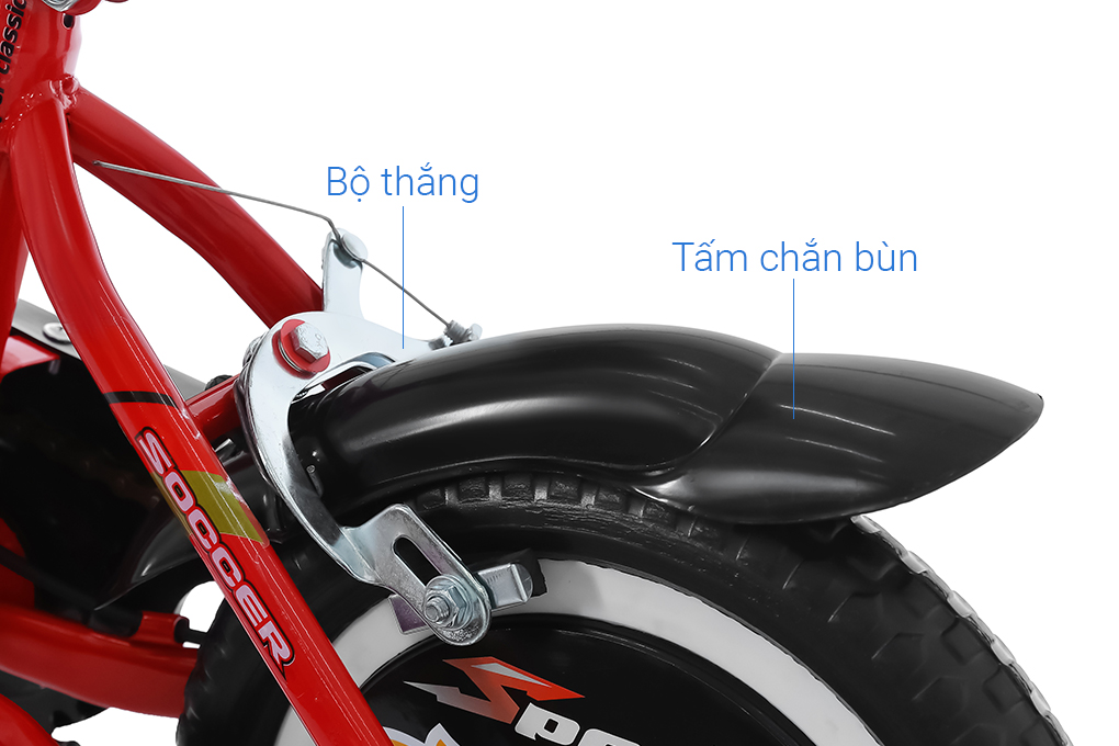 Xe Đạp Trẻ Em Đại Phát Tài Mèo 12 inch Màu Đỏ