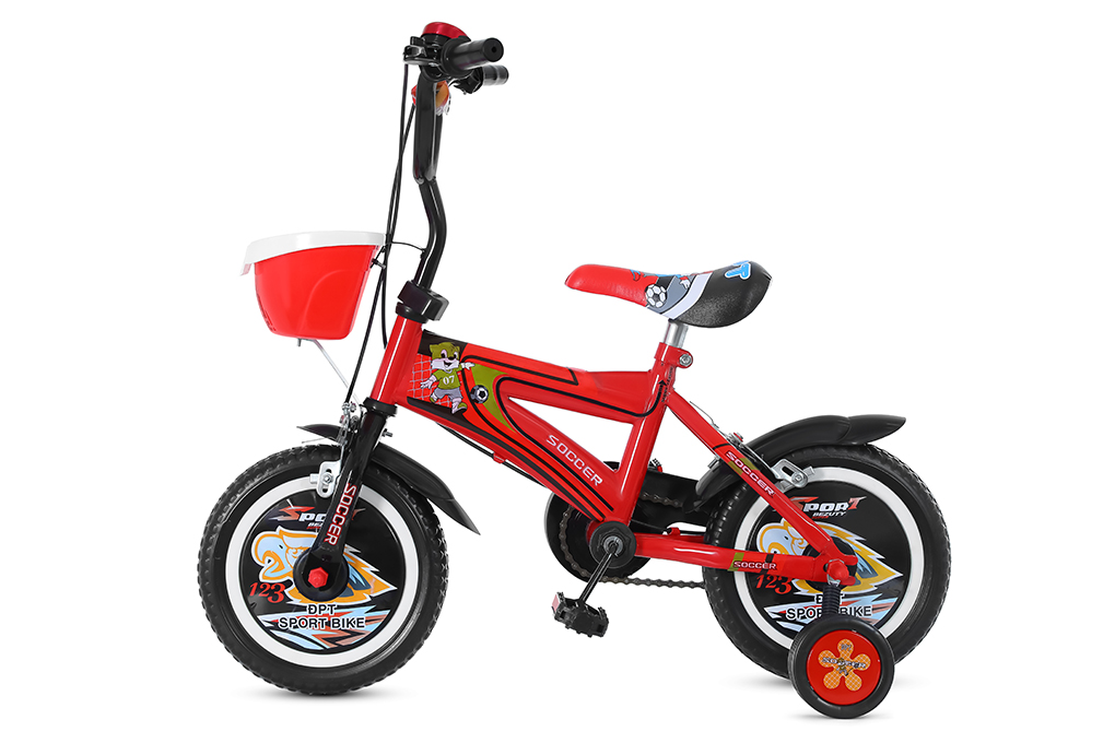 Xe Đạp Trẻ Em Đại Phát Tài Mèo 12 inch Màu Đỏ