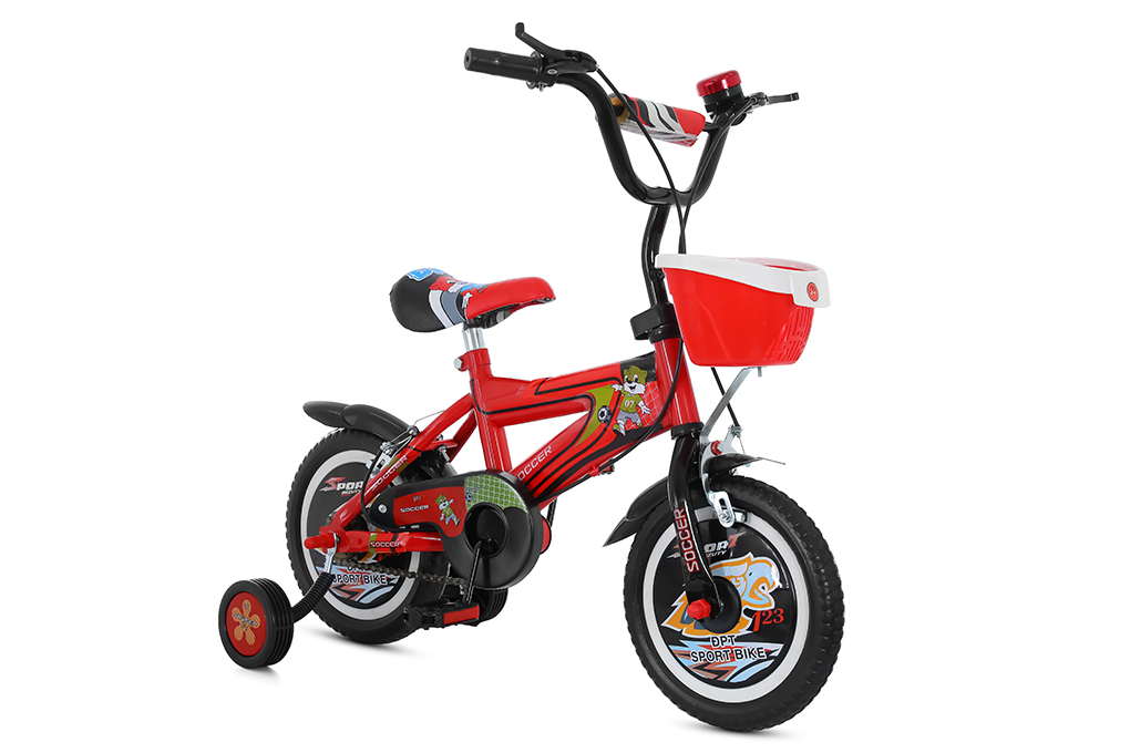 Xe Đạp Trẻ Em Đại Phát Tài Mèo 12 inch Màu Đỏ