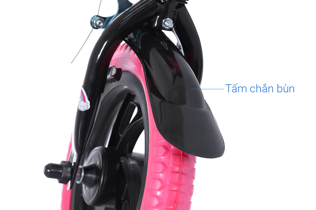 Xe Đạp Trẻ Em Đại Phát Tài Cầu Vồng 12 inch Màu Hồng