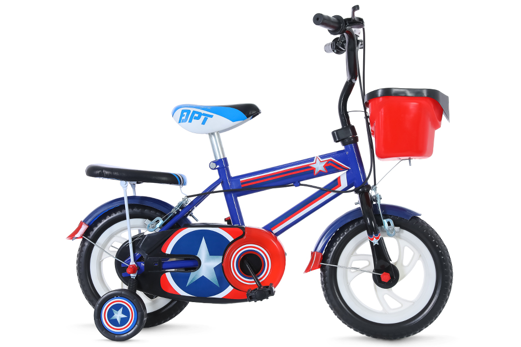 Xe Đạp Trẻ Em Đại Phát Tài Đội Trưởng Mỹ 12 inch Màu Xanh Dương
