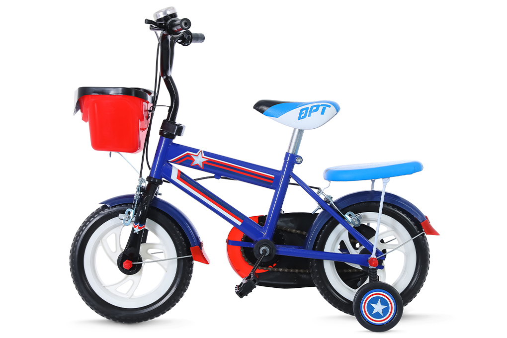 Xe Đạp Trẻ Em Đại Phát Tài Đội Trưởng Mỹ 12 inch Màu Xanh Dương