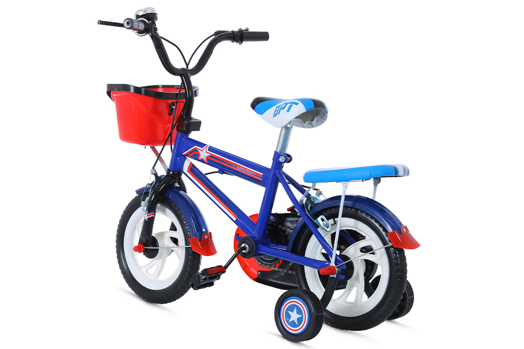Xe Đạp Trẻ Em Đại Phát Tài Đội Trưởng Mỹ 12 inch Màu Xanh Dương
