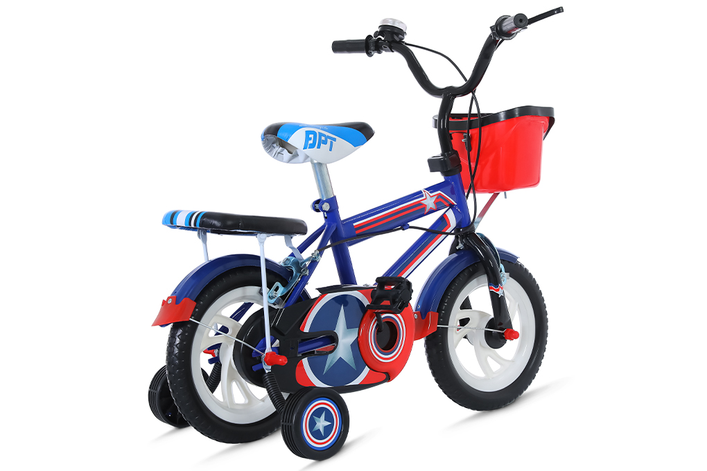 Xe Đạp Trẻ Em Đại Phát Tài Đội Trưởng Mỹ 12 inch Màu Xanh Dương