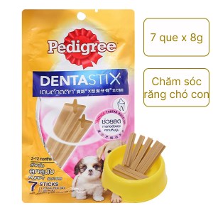 Bánh xương chăm sóc răng cho chó con Pedigree túi 7 que x 8g