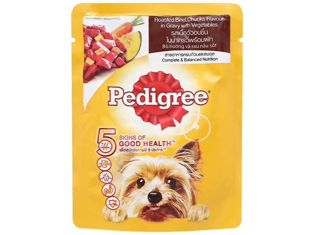 Sốt cho chó lớn Pedigree hương bò nướng và rau túi 80g 1