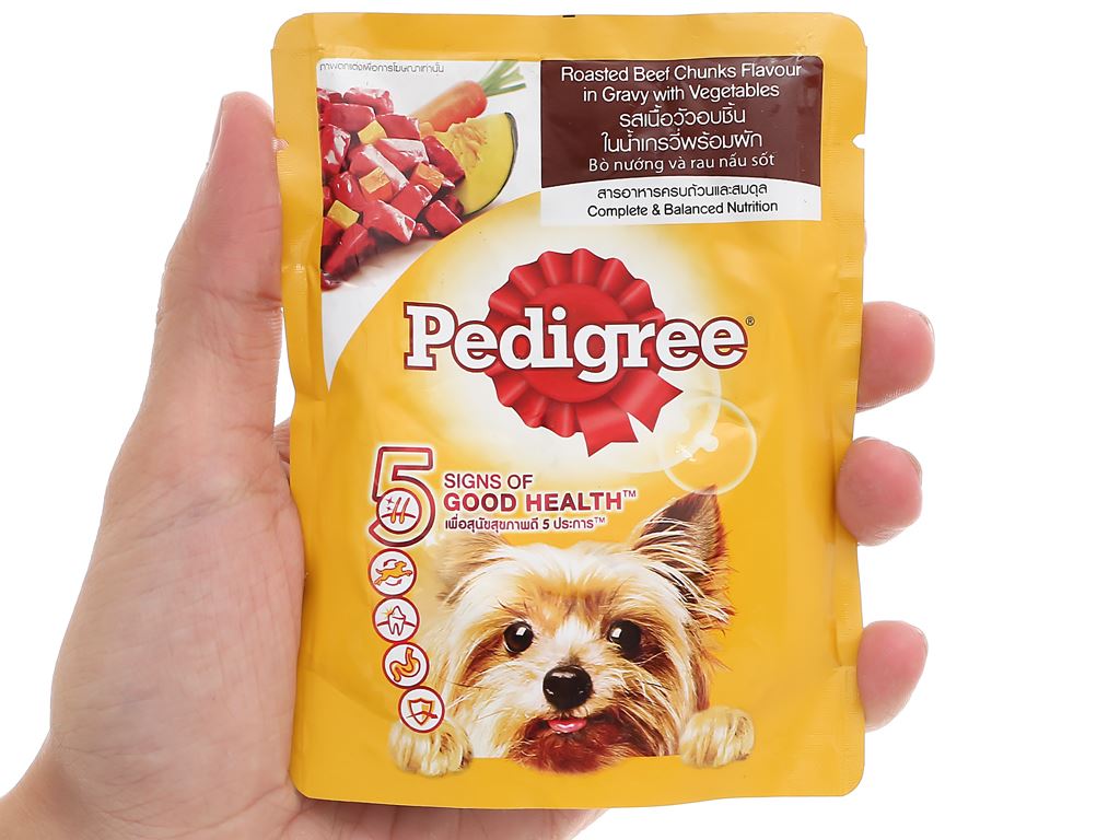 Sốt cho chó lớn Pedigree hương bò nướng và rau túi 80g 6