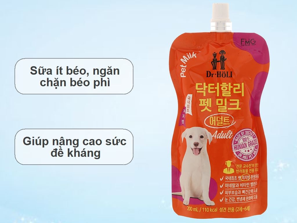 Sữa tươi cho chó trưởng thành Dr.Holi gói 200ml 2