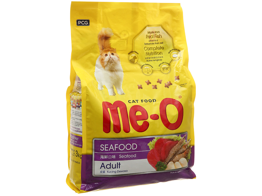 Thức ăn cho mèo trưởng thành Me-O vị hải sản túi 3kg 1