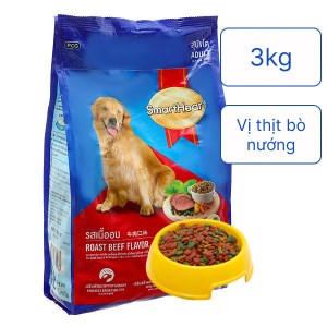 Thức ăn cho chó lớn SmartHeart vị thịt bò nướng túi 3kg