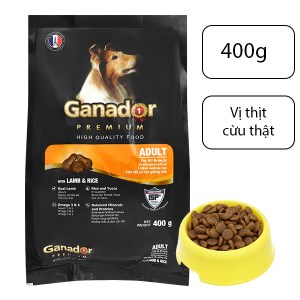 Thức ăn chó trưởng thành Ganador vị thịt cừu và gạo gói 400g