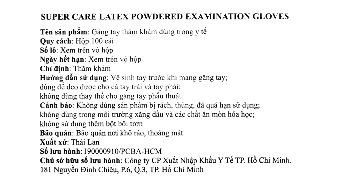 Găng tay y tế có bột Super Care size M