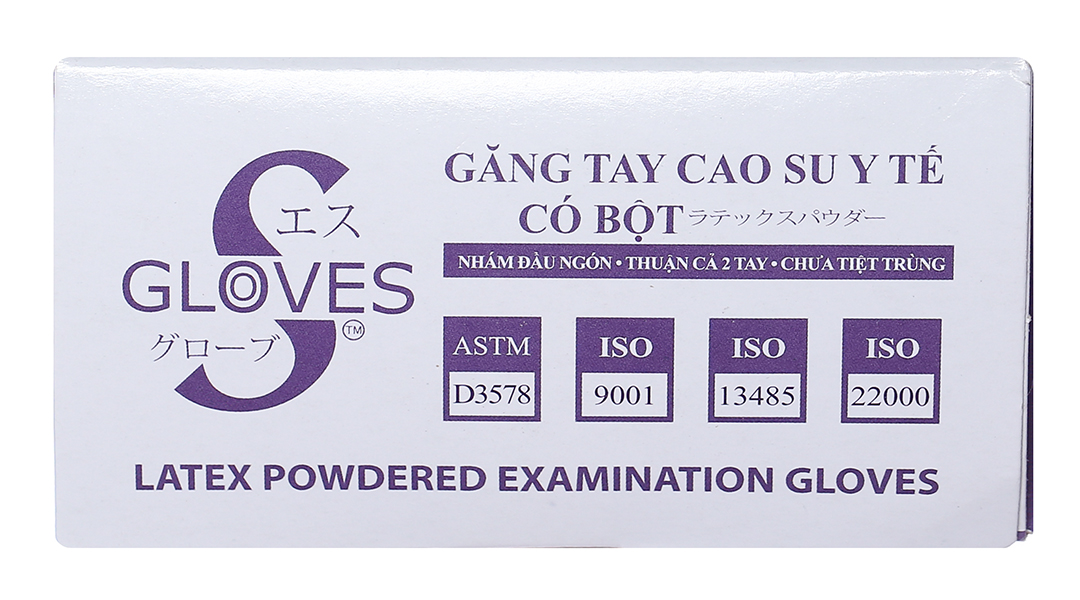 Găng tay y tế có bột Gloves S Latex Powdered Examination size S