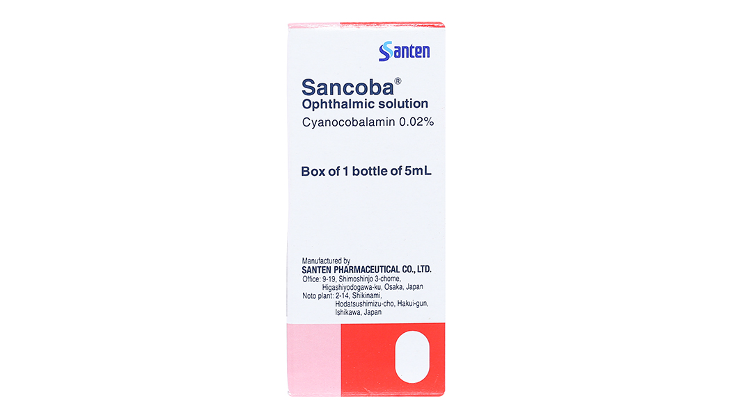 Thuốc nhỏ mắt Sancoba có chứa Cyanocobalamin không?
