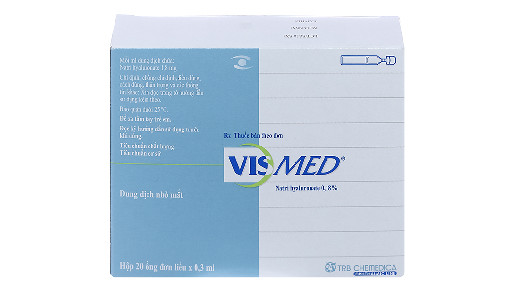 Dung dịch nhỏ mắt Vismed 0.18% trị khô mắt