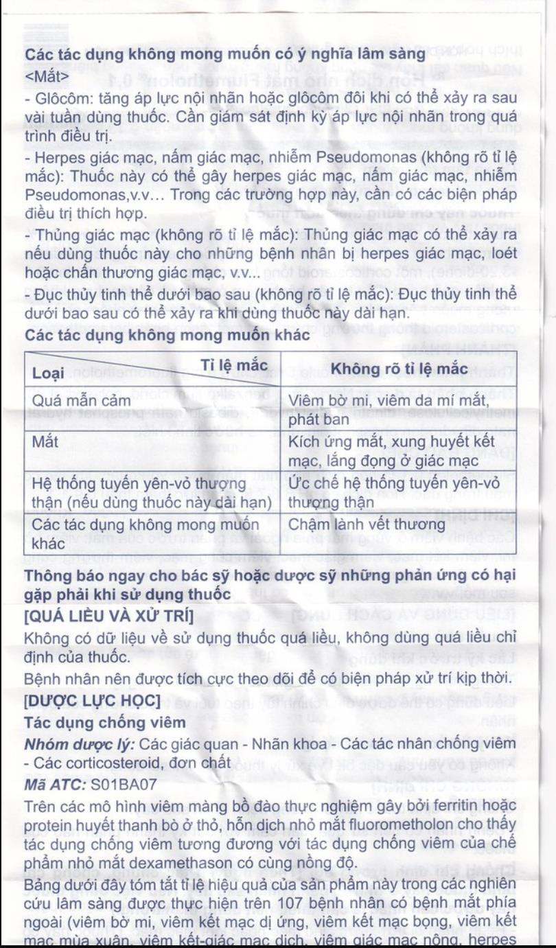 Hỗn dịch nhỏ mắt Flumetholon 0.1 trị các bệnh viêm ngoài mắt chai 5ml - 8