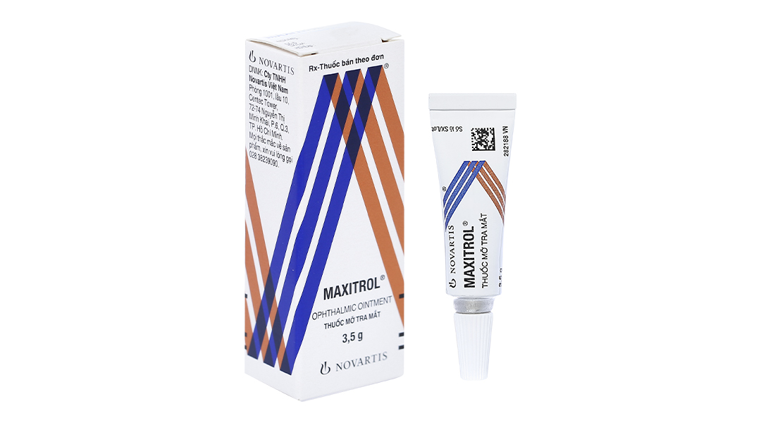 Thuốc mỡ tra mắt Maxitrol tuýp 3.5g trị tình trạng đáp ứng với ...