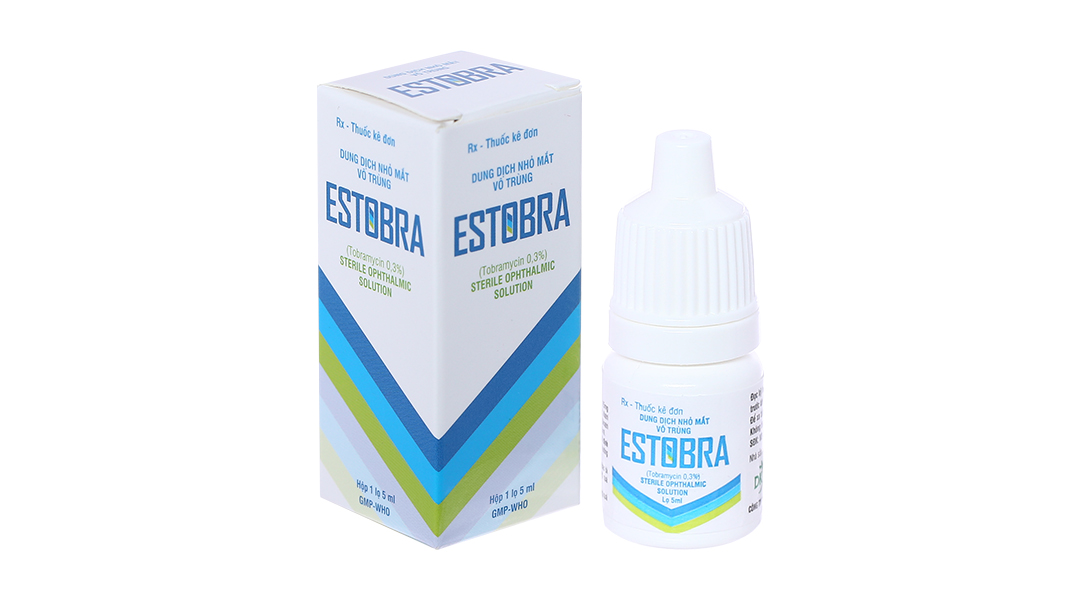 Dung dịch nhỏ mắt Estobra 0.3% trị nhiễm khuẩn mắt