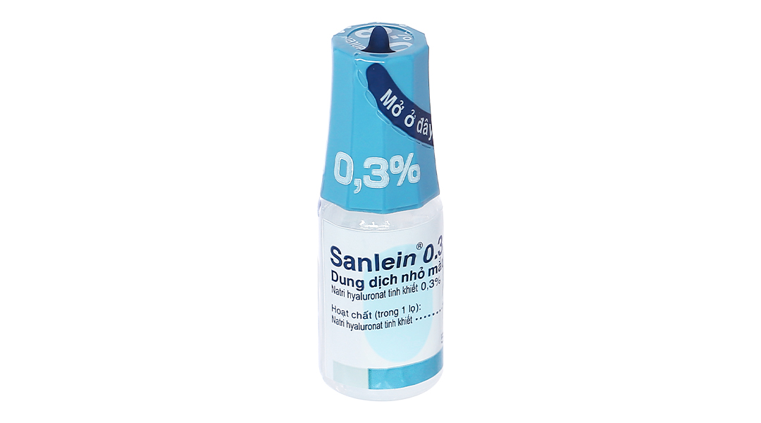 Dung dịch nhỏ mắt Sanlein 0.3 trị rối loạn biểu mô giác mạc