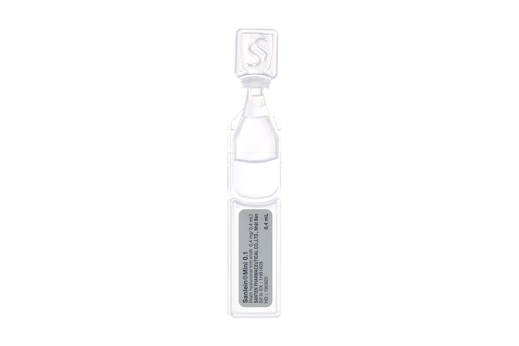 Dung dịch nhỏ mắt Sanlein Mini 0.1 trị tổn thương biểu mô giác mạc