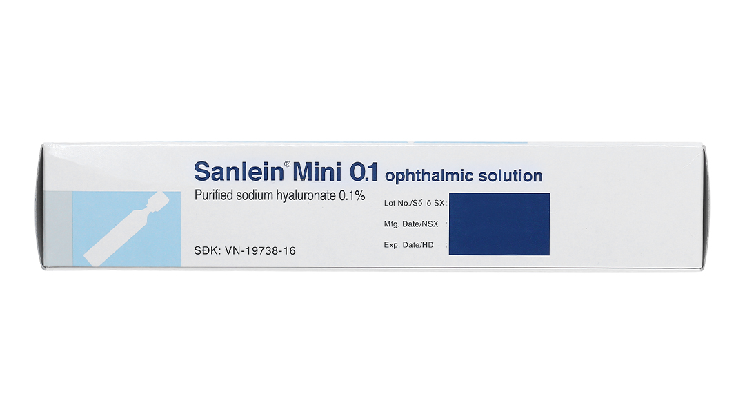 Dung dịch nhỏ mắt Sanlein Mini 0.1 trị tổn thương biểu mô giác mạc