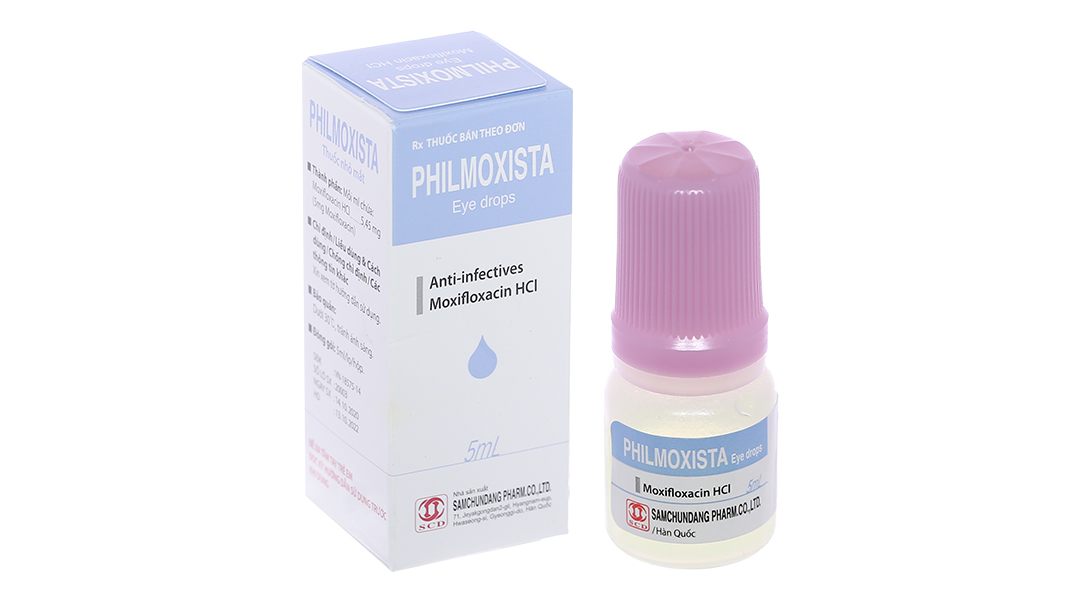 Dung dịch nhỏ mắt Philmoxista trị nhiễm khuẩn mắt