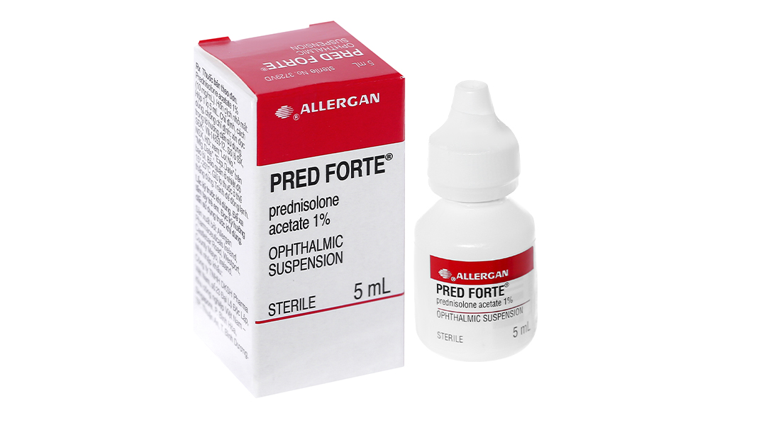 Hỗn dịch nhỏ mắt Pred Forte 1% trị viêm mi mắt, kết mạc, giác mạc ...