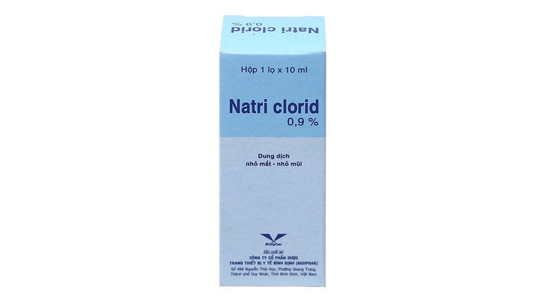 Dung dịch nhỏ mắt Natri Clorid Bidiphar 0.9% vệ sinh mắt, mũi