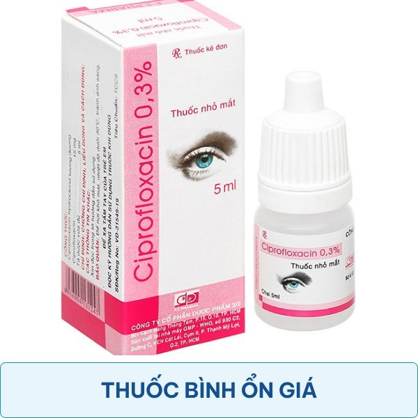 Thuốc nhỏ mắt Ciprofloxacin 0.3% F.T.Pharma điều trị loét giác mạc