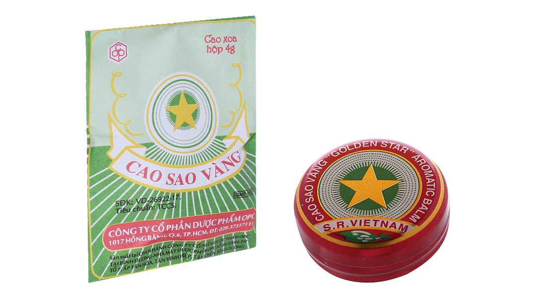 Cao Sao Vàng điều trị cảm cúm, nhức đầu hộp 10g - 12