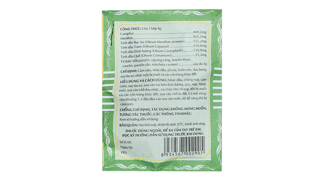 Cao Sao Vàng điều trị cảm cúm, nhức đầu hộp 10g - 14