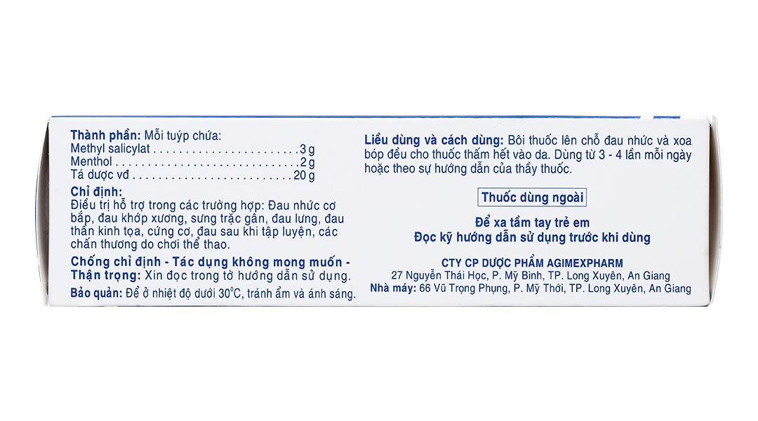 Kem bôi Methocylat giảm đau cơ, xương khớp