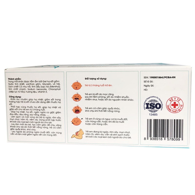 Khăn hạ sốt Dr.Papie cho bé từ 3 tháng (hộp 5 cái) 3