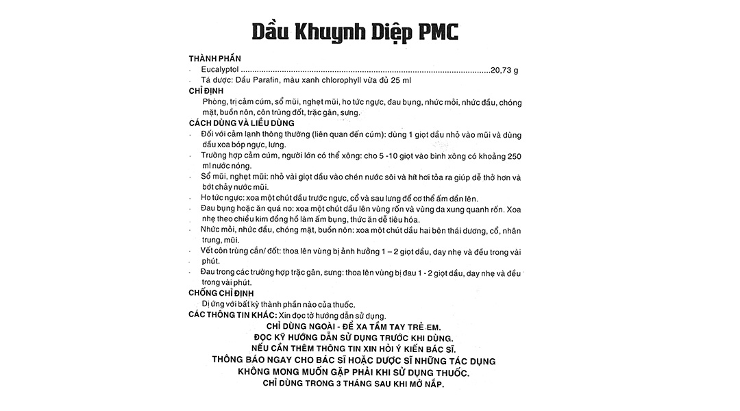 Dầu khuynh diệp PMC
