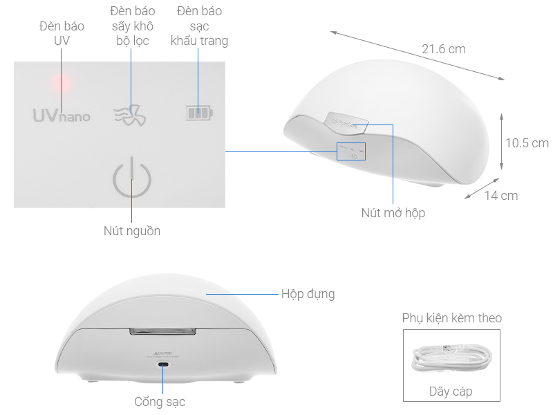 Hộp đựng khẩu trang lọc khí LG PWKSUW01.AJP thế hệ 2
