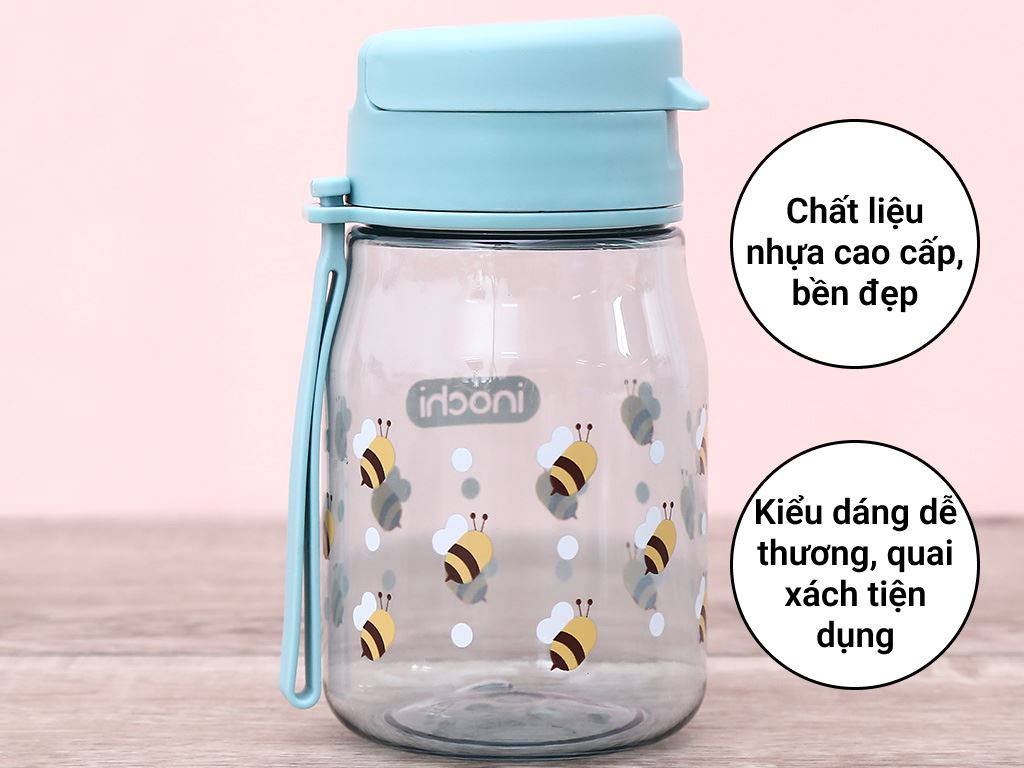 Bình đựng nước nhựa Tritan, PP Inochi Kita Fami 350 ml - Màu ngẫu nhiên 2