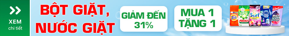 Bột giặt, nước giặt mua 1 tặng 1, giảm đến 31%