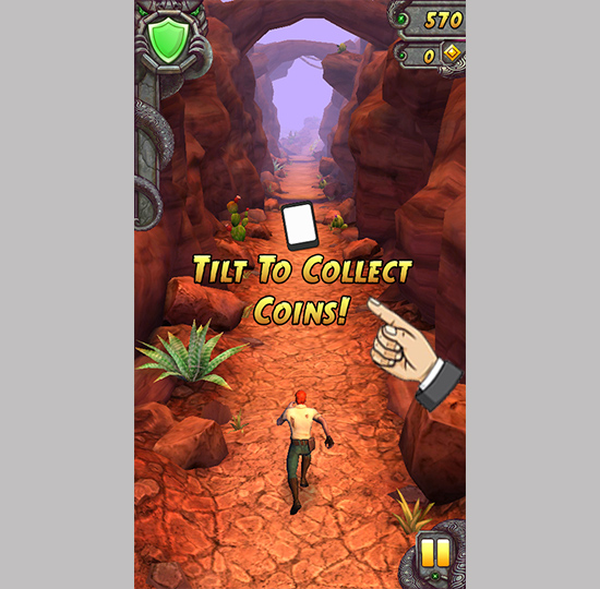 Bước 3: Giao diện trong game khi chơi. Dùng tay vuốt trái-phải-lên-xuống trên màn hình để điều khiển nhân vật.