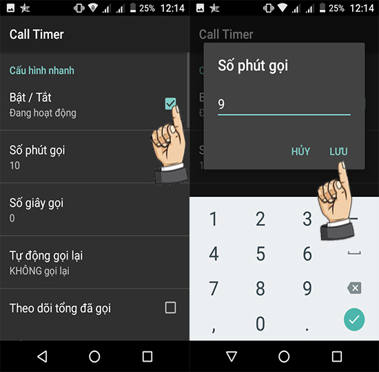Bước 3: Chọn số phút giới hạn.