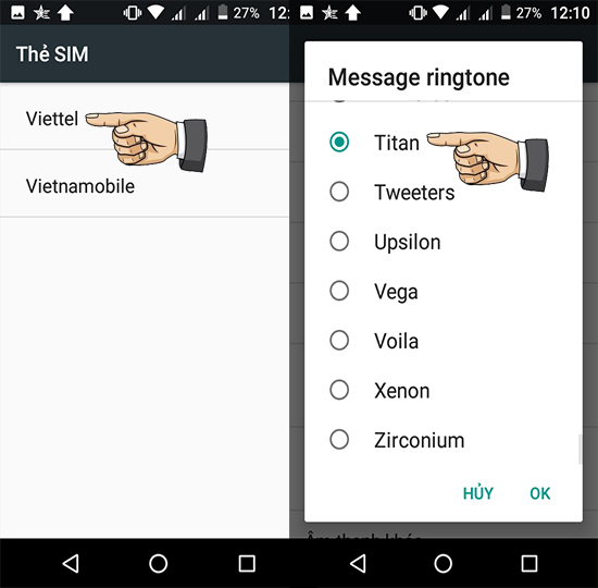 Bước 3: Chọn nhạc chuông Sim 1.