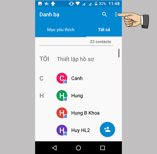 Bước 2: Chọn ... và chọn Nhập/Xuất