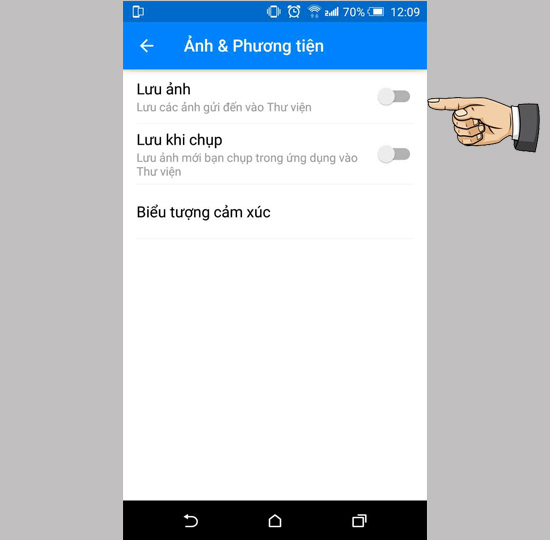 ​Tắt tự lưu ảnh