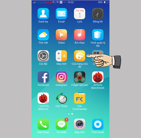 Bước 1: Vào Cửa hàng chủ đề