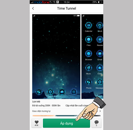 Áp dụng chủ đề vừa chọn.