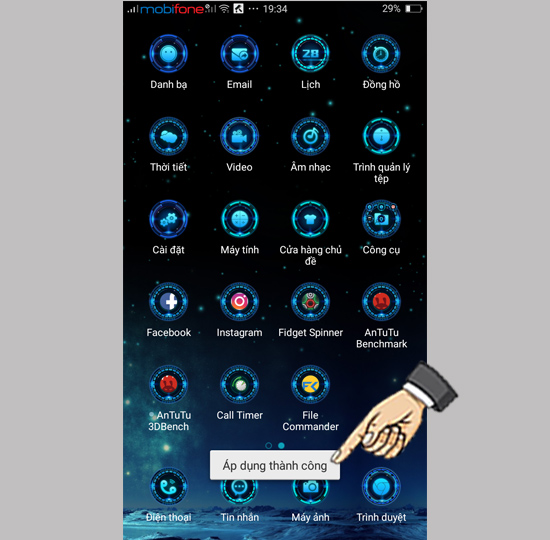 Áp dụng chủ đề vừa chọn.