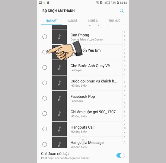 Chọn nhạc chuông của riêng bạn