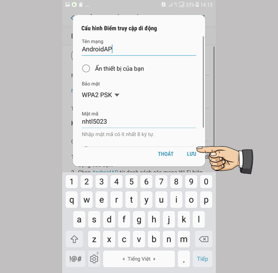 Thay đổi tên và mật khẩu điểm truy cập