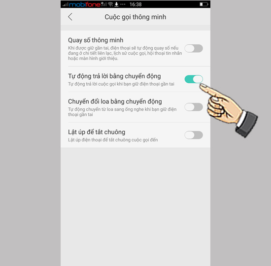 Bước 3: Bật tính năng trả lời thông minh.